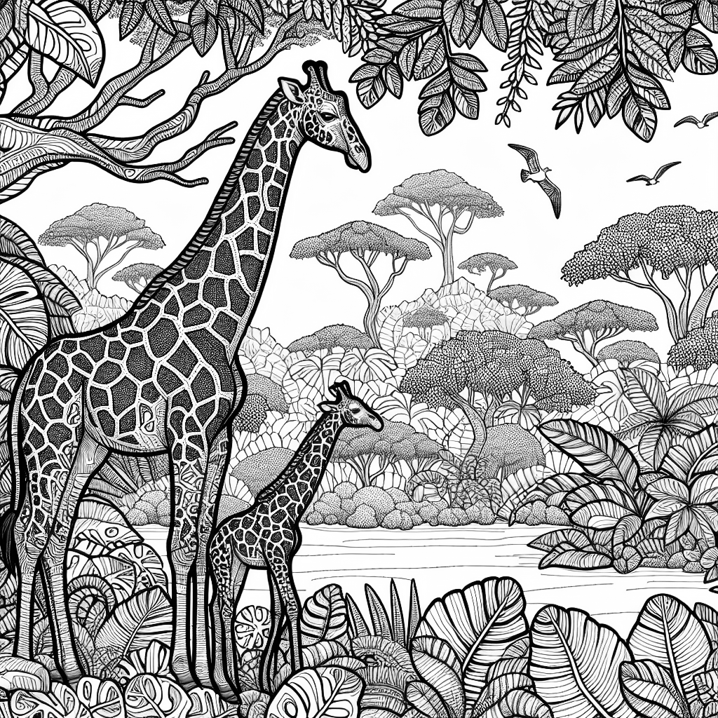 Giraffe in a jungle