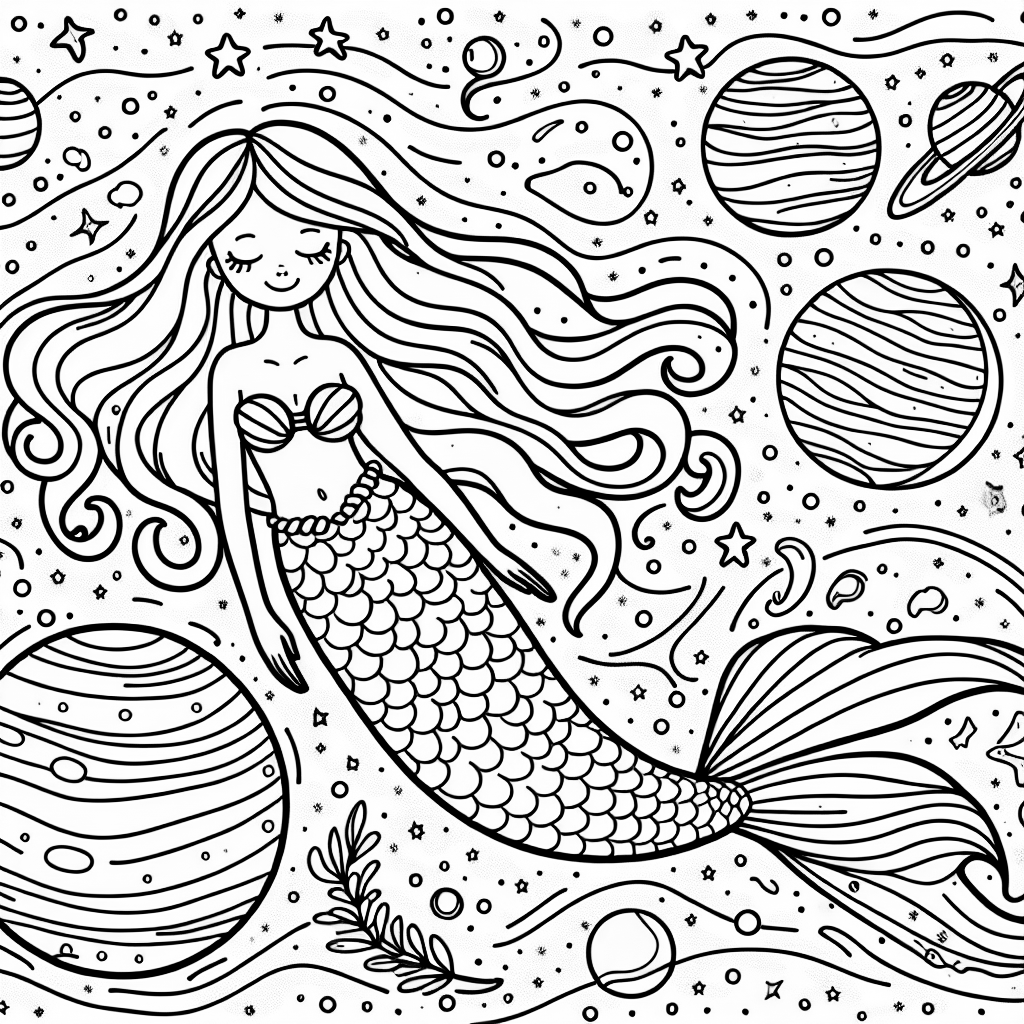 Mermaid in outer space