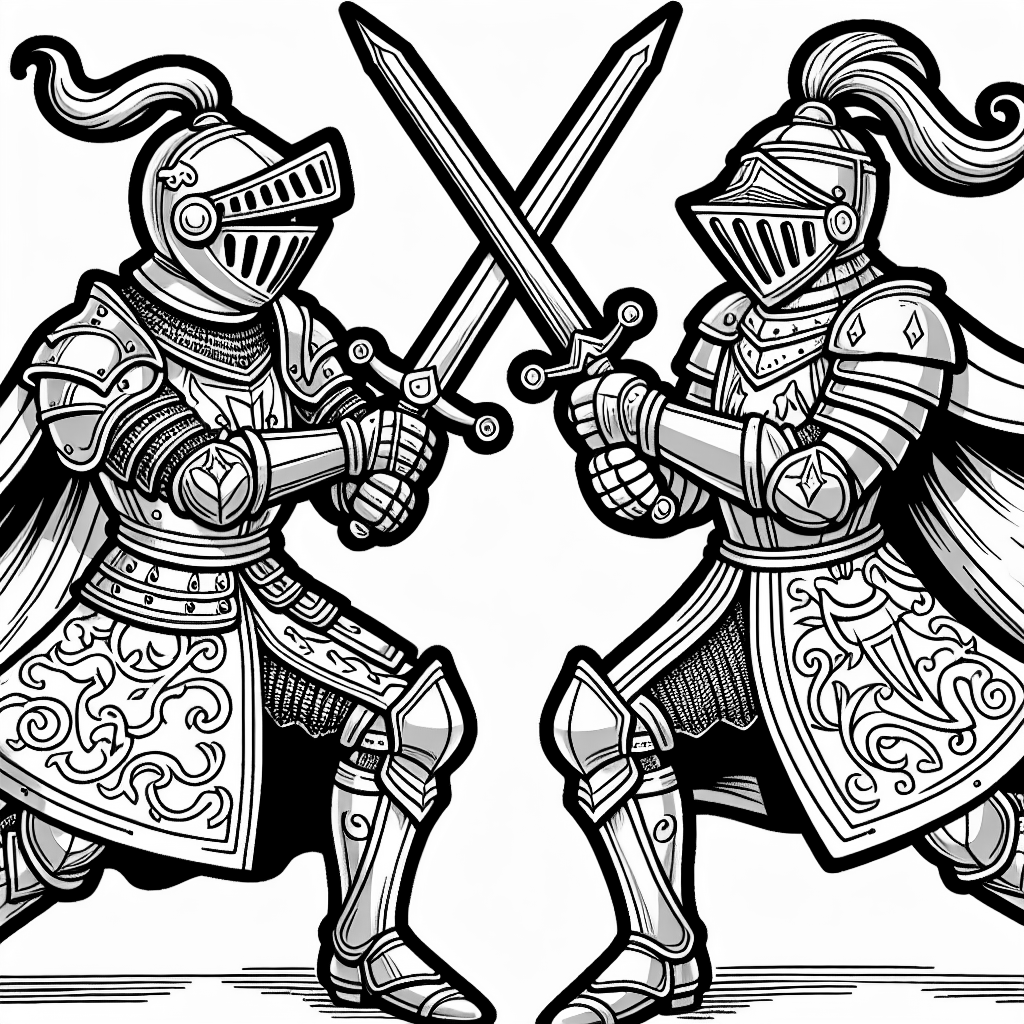 2 knights fighting each other